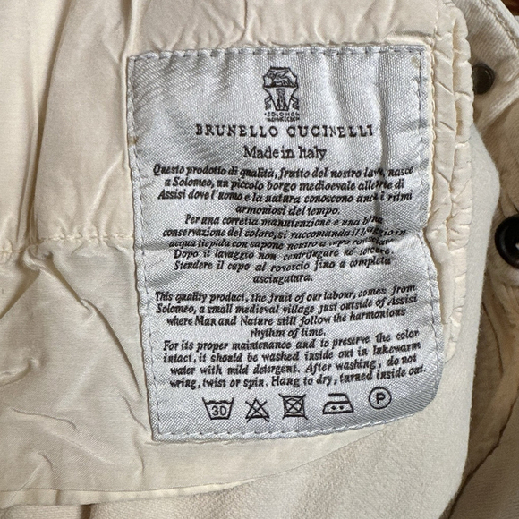 Brunello Cucinelli Womens 4 Beige Extra Skinny Fit Straight Leg Denim Pants - Picture 8 of 10